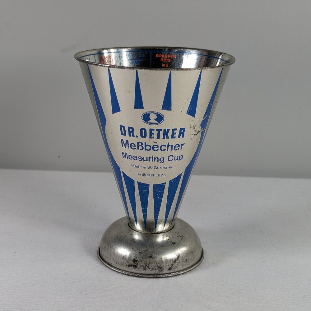 Vintage Dr. Oetker metal measuring cup West Germany